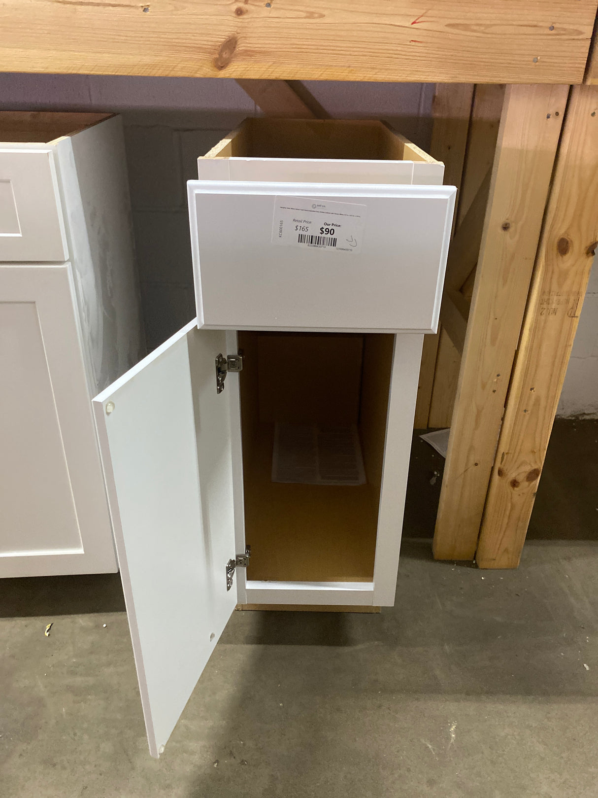 Hampton Satin White Raised Panel Stock Assembled Base Kitchen Cabinet with Drawer Glides (12 in. x 34.5 in. x 24 in.)