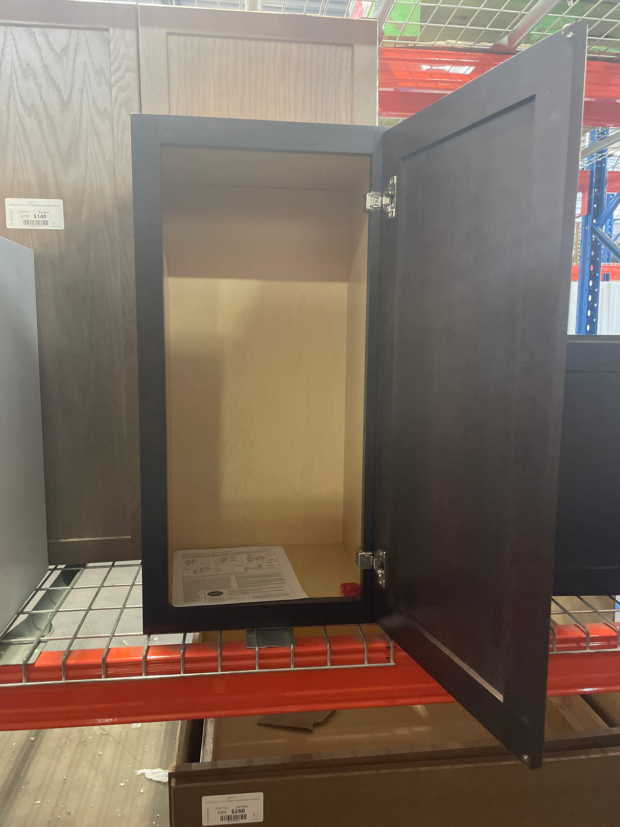 Shaker Assembled 15x30x12 in. Wall Kitchen Cabinet in Java