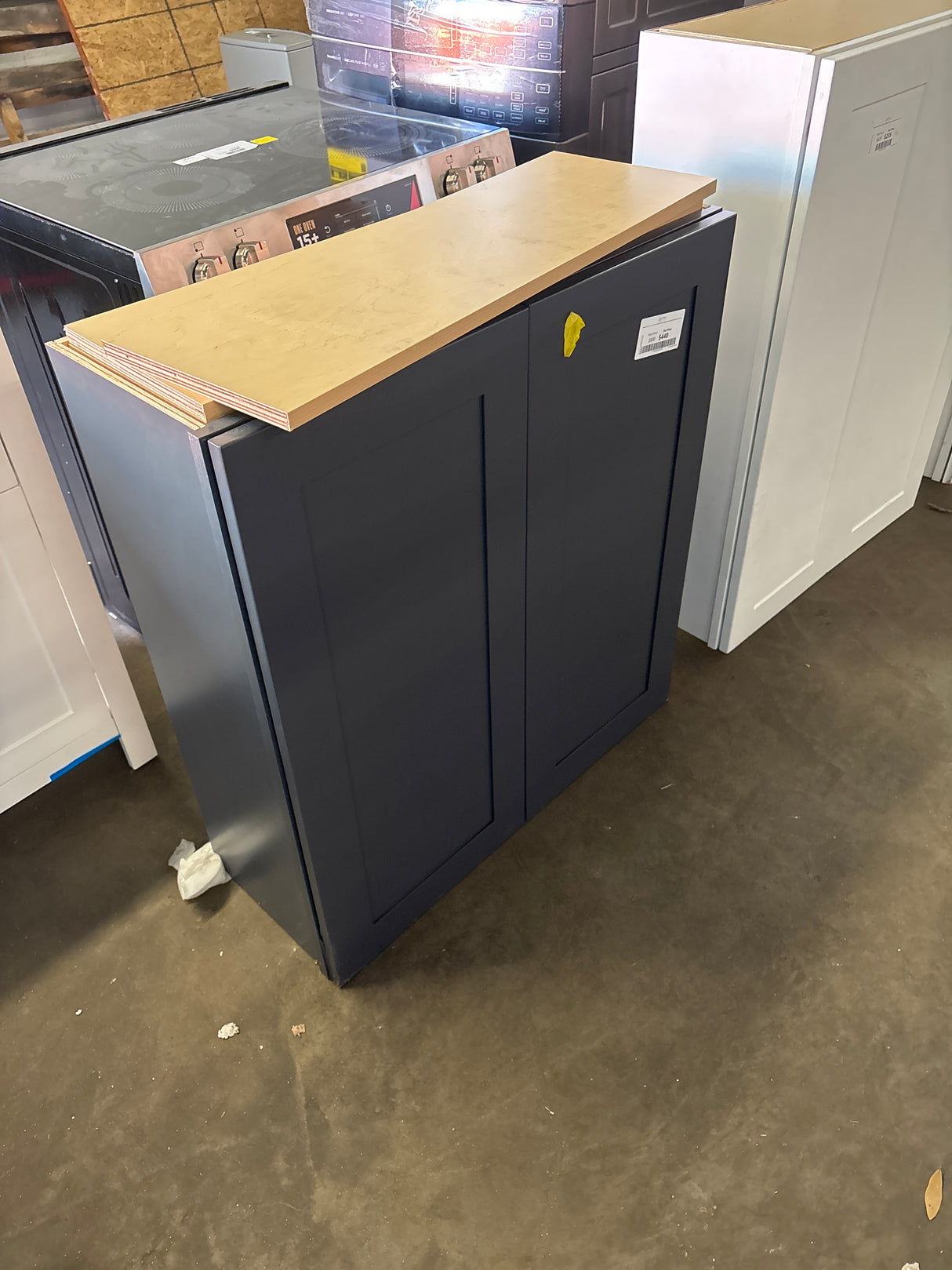 Newport 33 in. W x 12 in. D x 36 in. H Assembled Plywood Wall Kitchen Cabinet in Mythic Blue with Soft Close