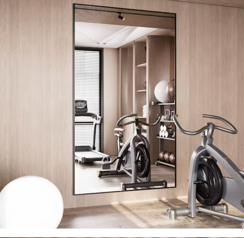 32 in. W. x 71 in. H Oversized Aluminum Alloy Rectangle Full Length Black Wall Mounted/Standing Mirror Floor Mirror