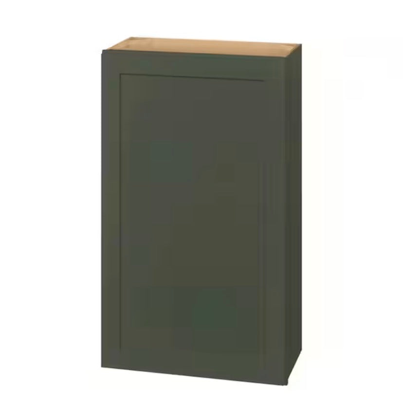Avondale 24 in. W x 12 in. D x 42 in. H Ready to Assemble Plywood Shaker Wall Kitchen Cabinet in Fern Green