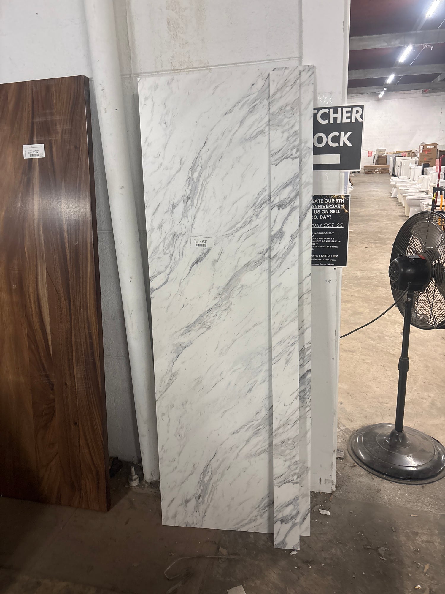 6 ft. L x 25 in. D Engineered Composite Countertop in Calcutta Blanc with Satin Finish