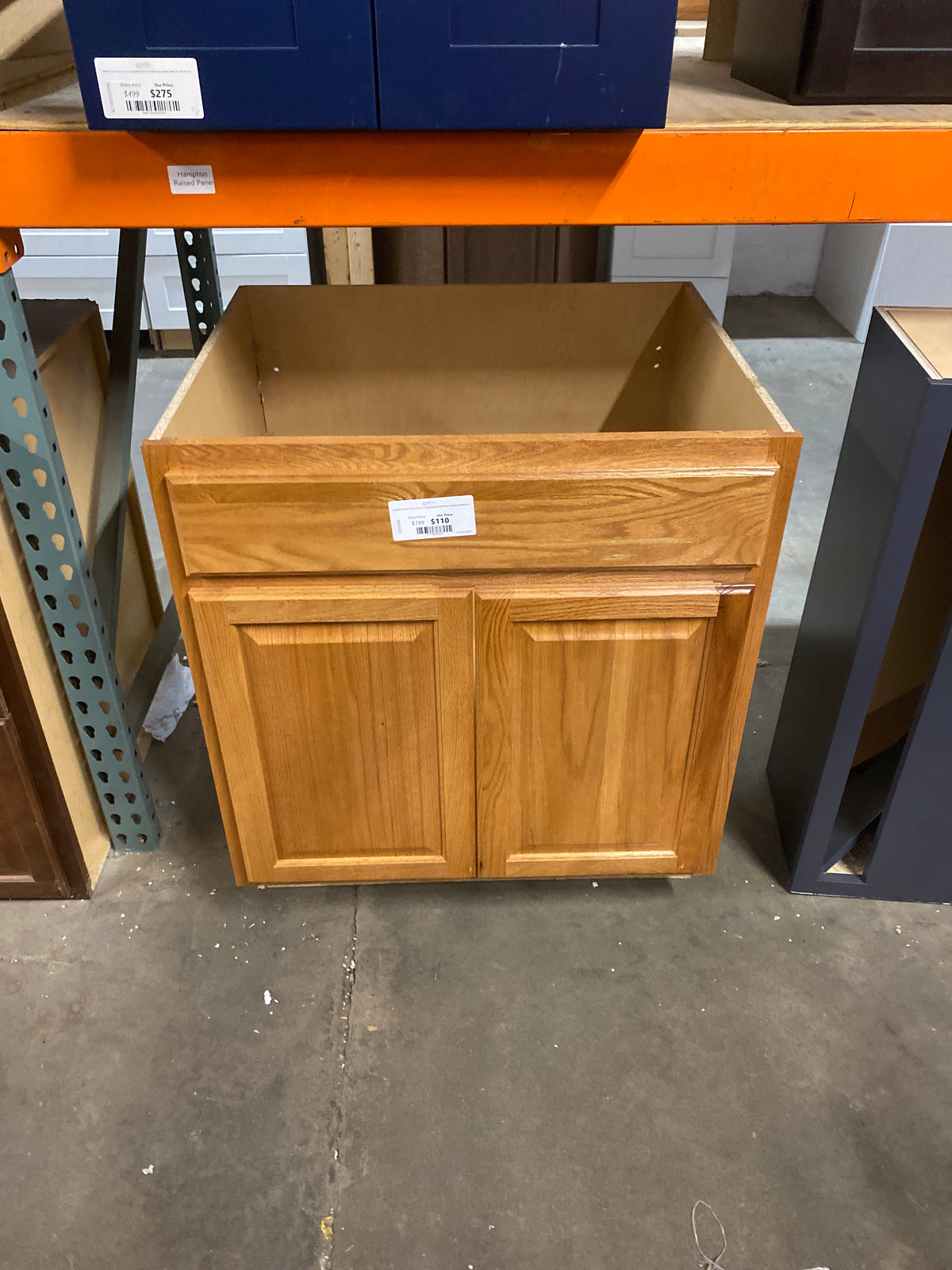 Hampton 30 in. W x 24 in. D x 34.5 in. H Assembled Sink Base Kitchen Cabinet in Medium Oak