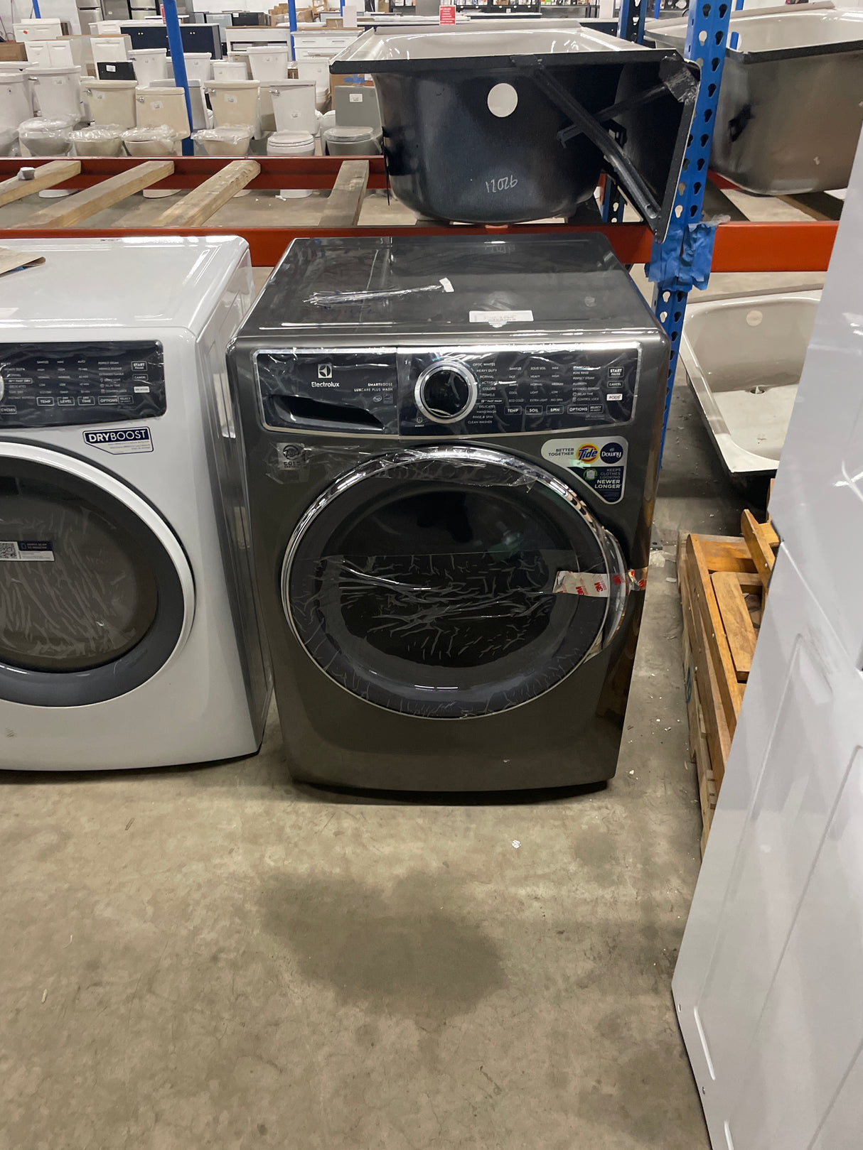 4.5 cu. ft. Stackable Front Load Washer in Titanium with SmartBoost, Optic Whites, and Pure Rinse