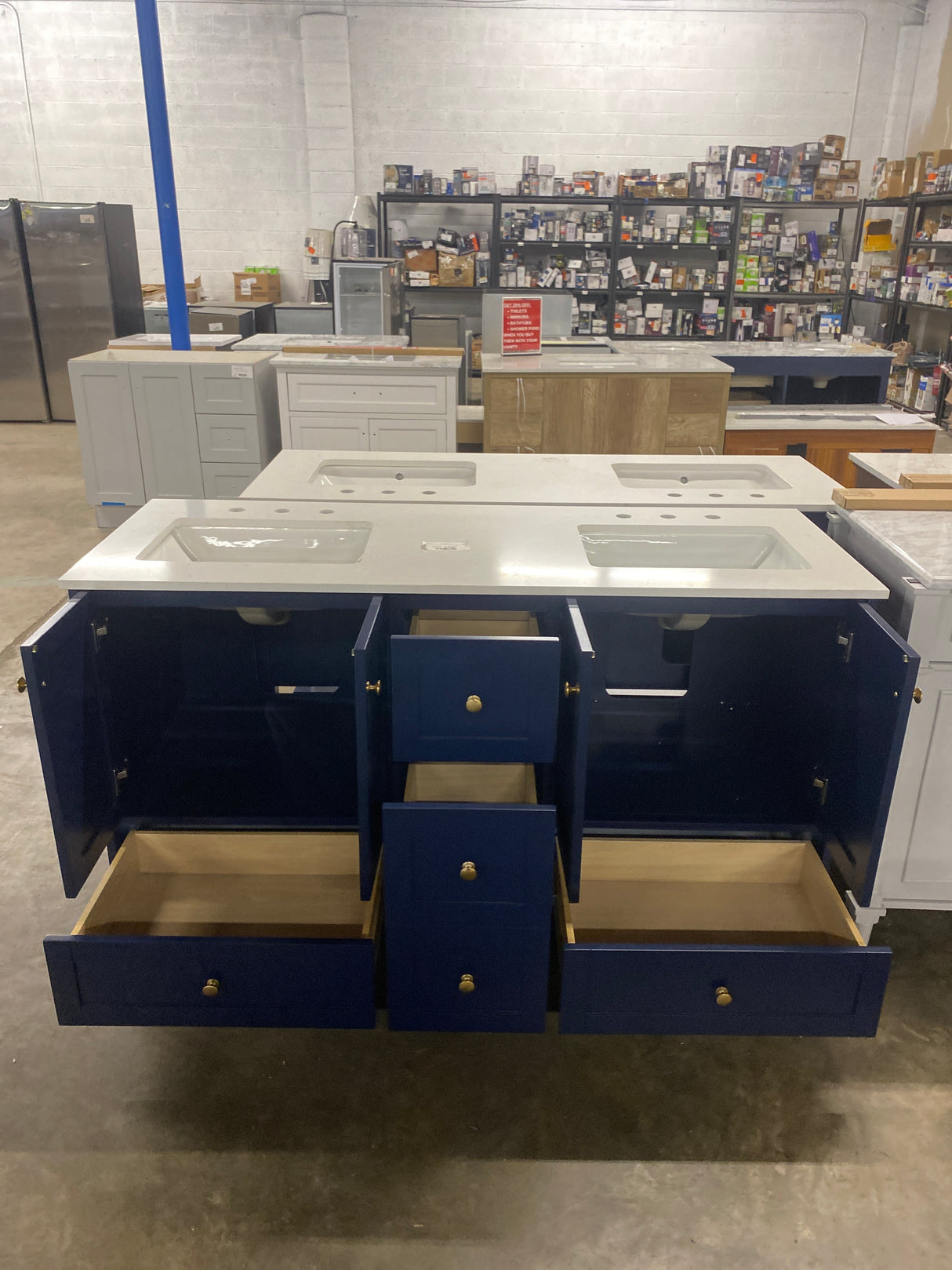 Liberty & Luxe Vanity 60"x22"x34" in Blue
