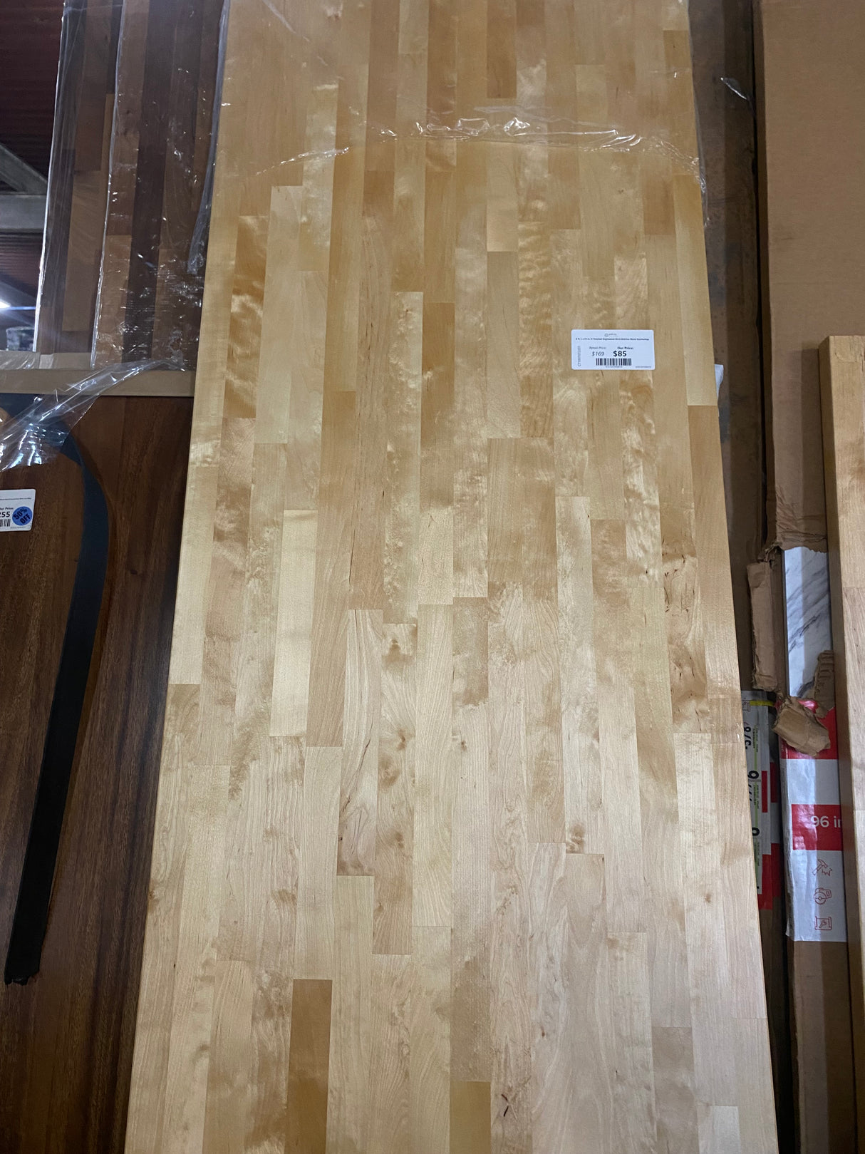 8 ft. L x 25 in. D Finished Engineered Birch Butcher Block Countertop