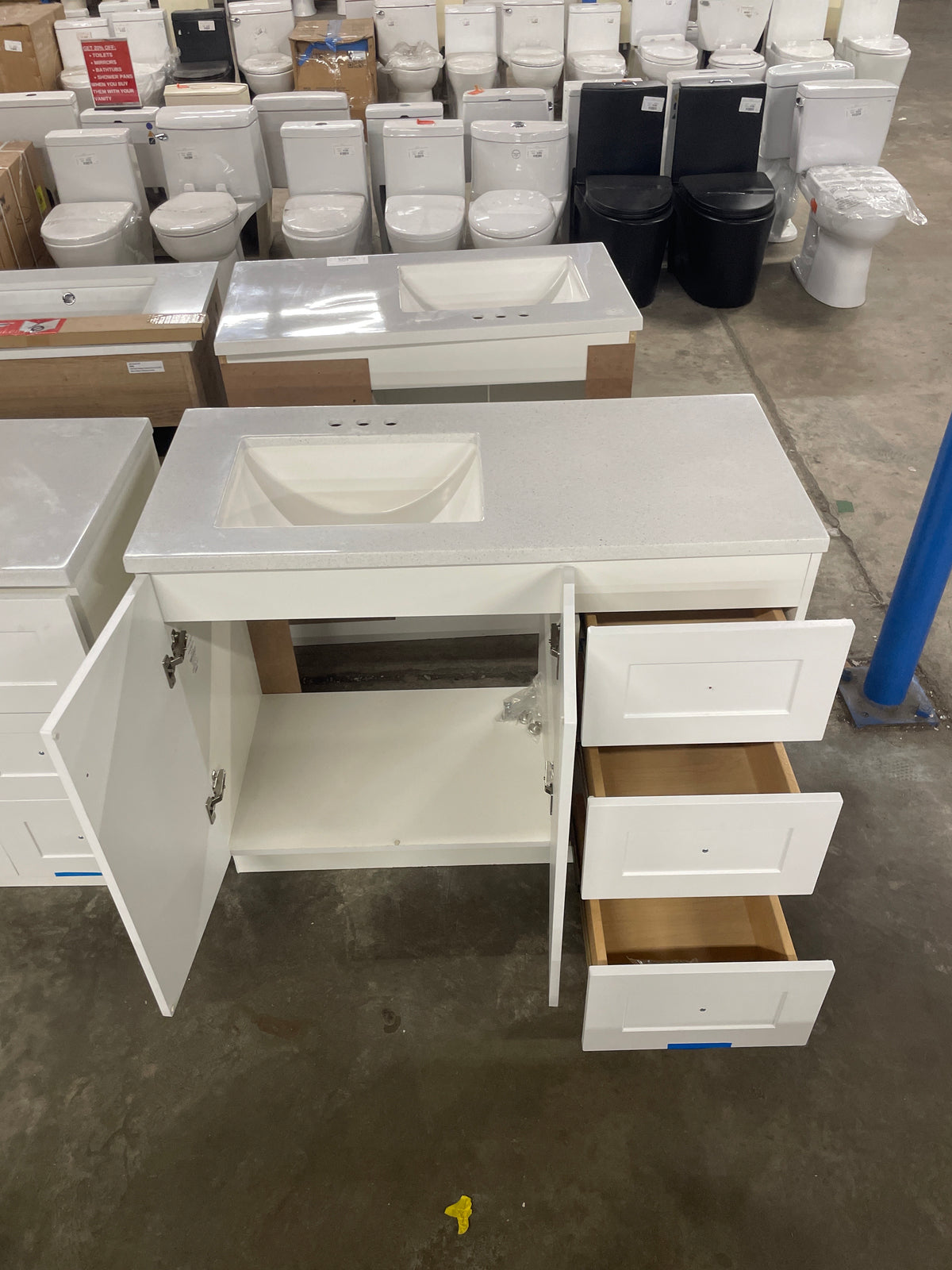 Bannister 42 in. W x 18 in. D x 34 in. H Single Sink Freestanding Bath Vanity in White without Top