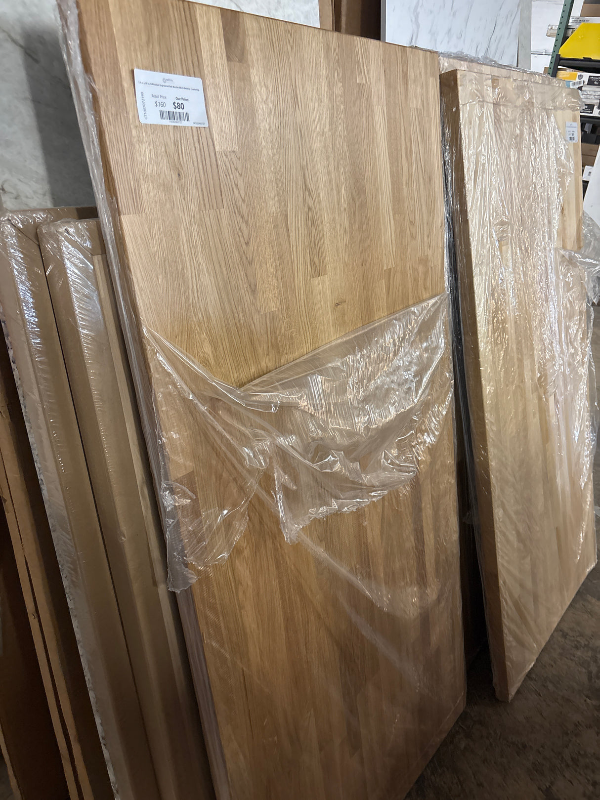 5 ft. L x 30 in. D Finished Engineered Oak Butcher Block Desktop Countertop