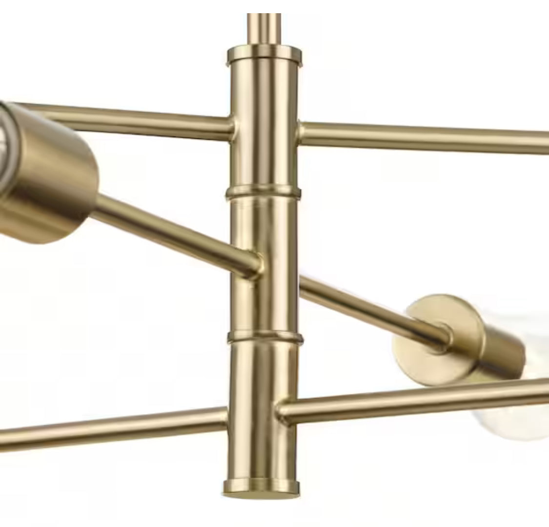 Noda 60-Watt 6-Light Brushed Gold Shaded Pendant Light Contemporary