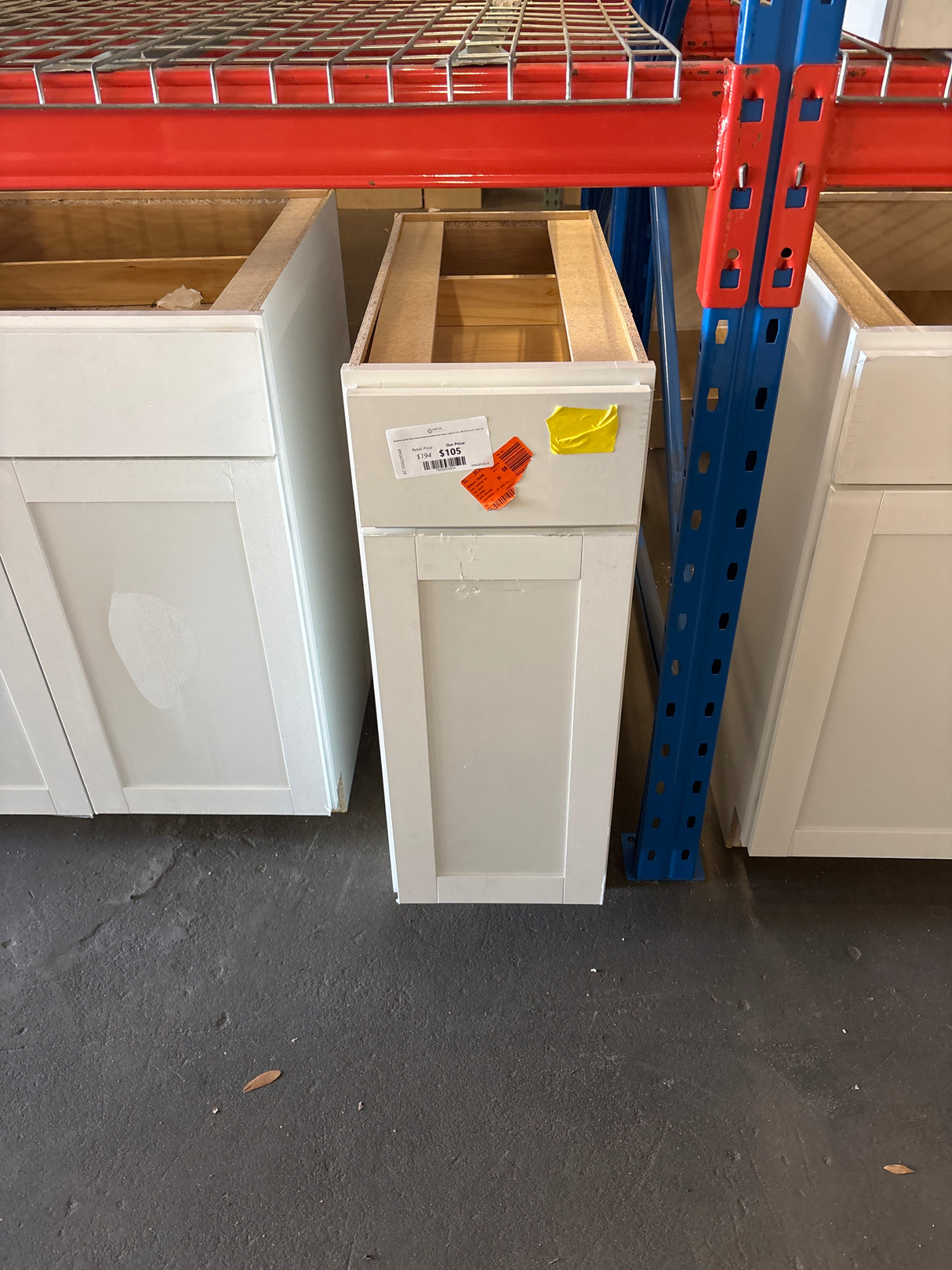 Westfield Feather White Shaker Stock Assembled Base Kitchen Cabinet (12 in. W x 23.75 in. D x 35 in. H)