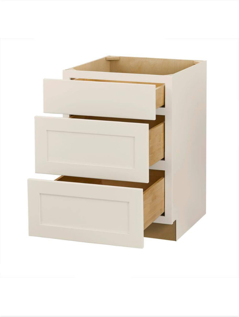 Avondale 24 in. W x 24 in. D x 34.5 in. H Ready to Assemble Plywood Shaker Drawer Base Kitchen Cabinet in Antique White