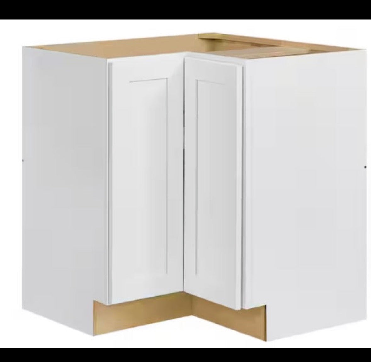 Avondale 36 in. W x 24 in. D x 34.5 in. H Ready to Assemble Plywood Shaker Lazy Susan Corner Cabinet in Alpine White