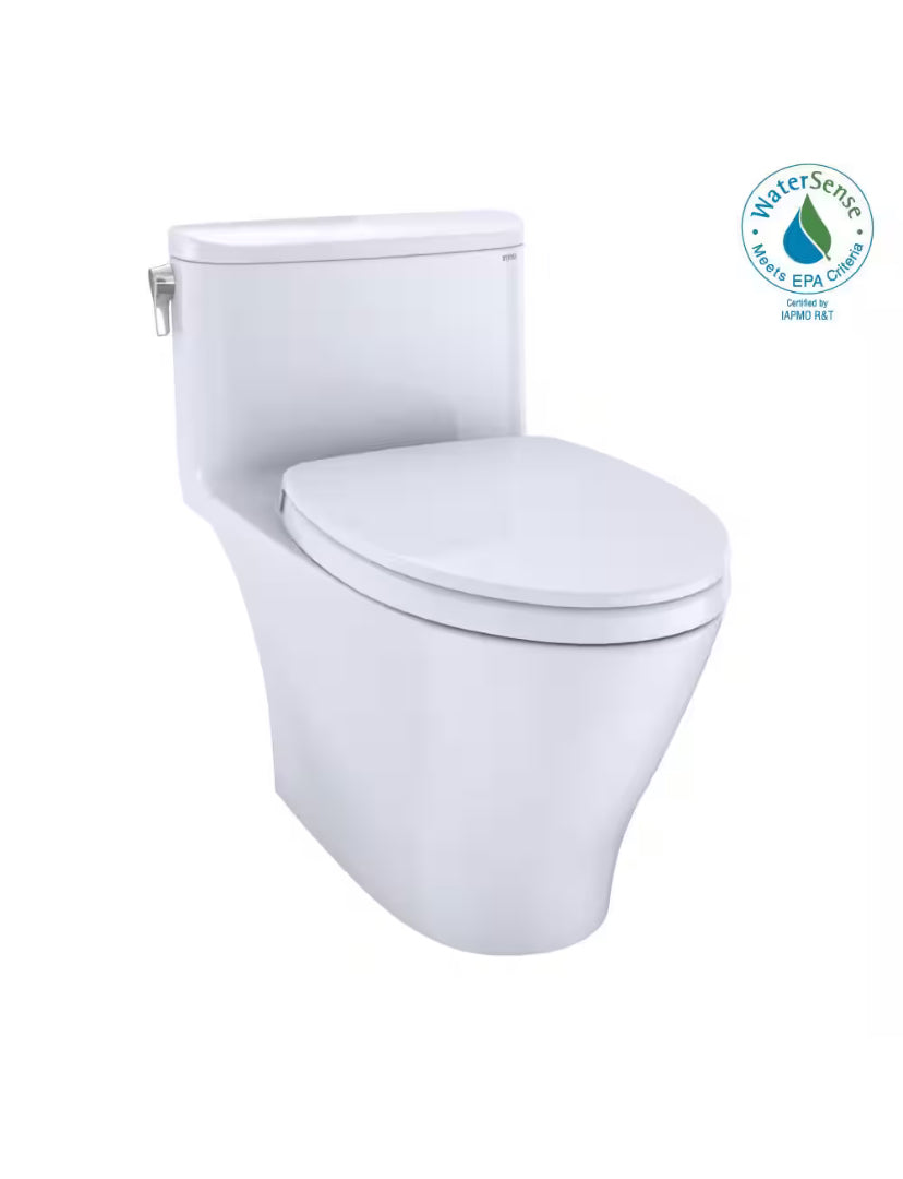 Nexus 1-Piece 1.28 GPF Single Flush Elongated ADA Comfort Height Toilet with CEFIONTECT in Cotton White
