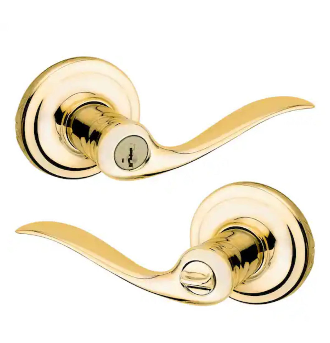 Tuscan Polished Brass Entry Door Handle Featuring Smart Key Security
