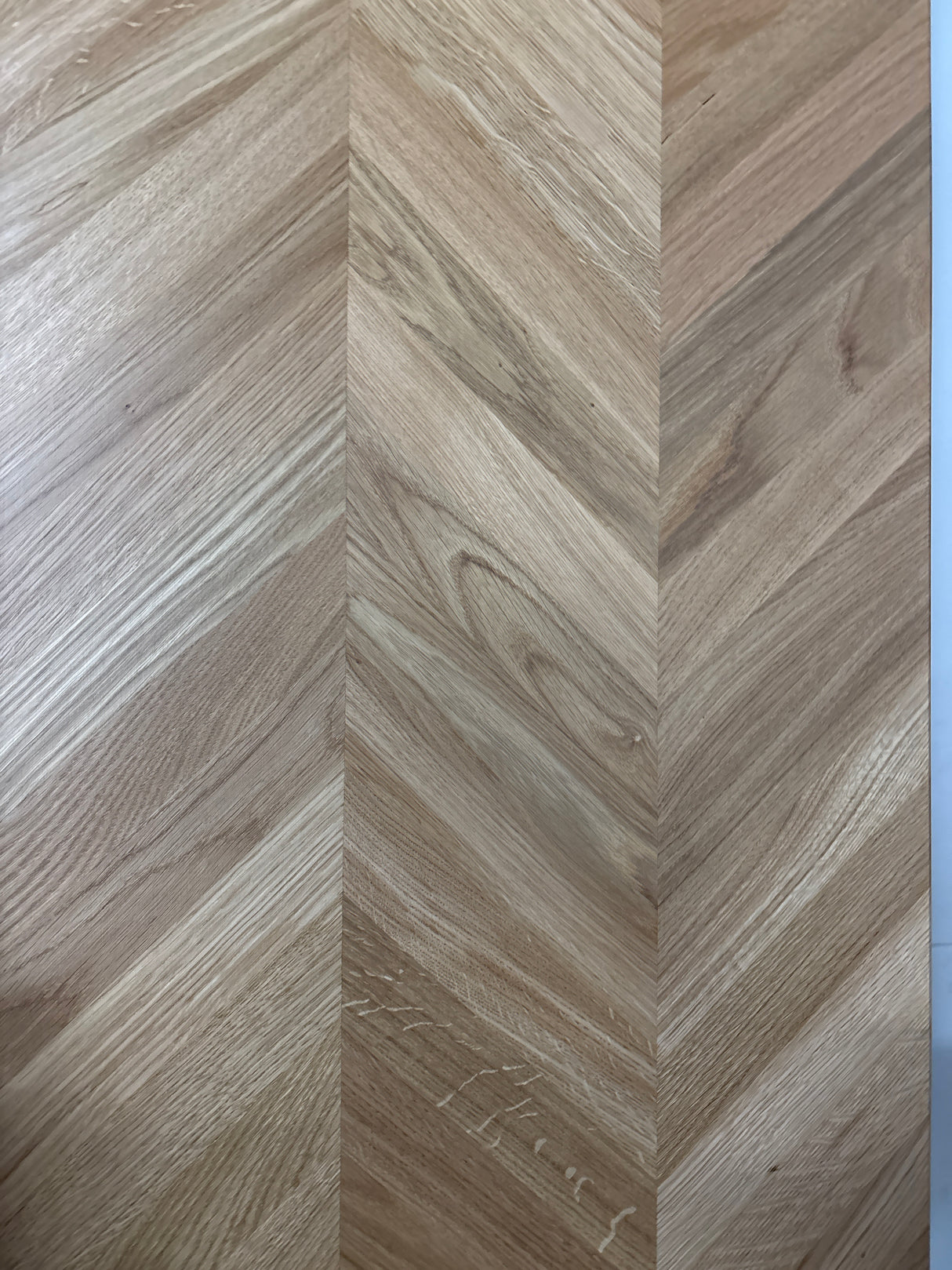 8 ft. L x 25 in. D Engineered Finished Chevron Oak Butcher Block Countertop in Brown with Standard Edge