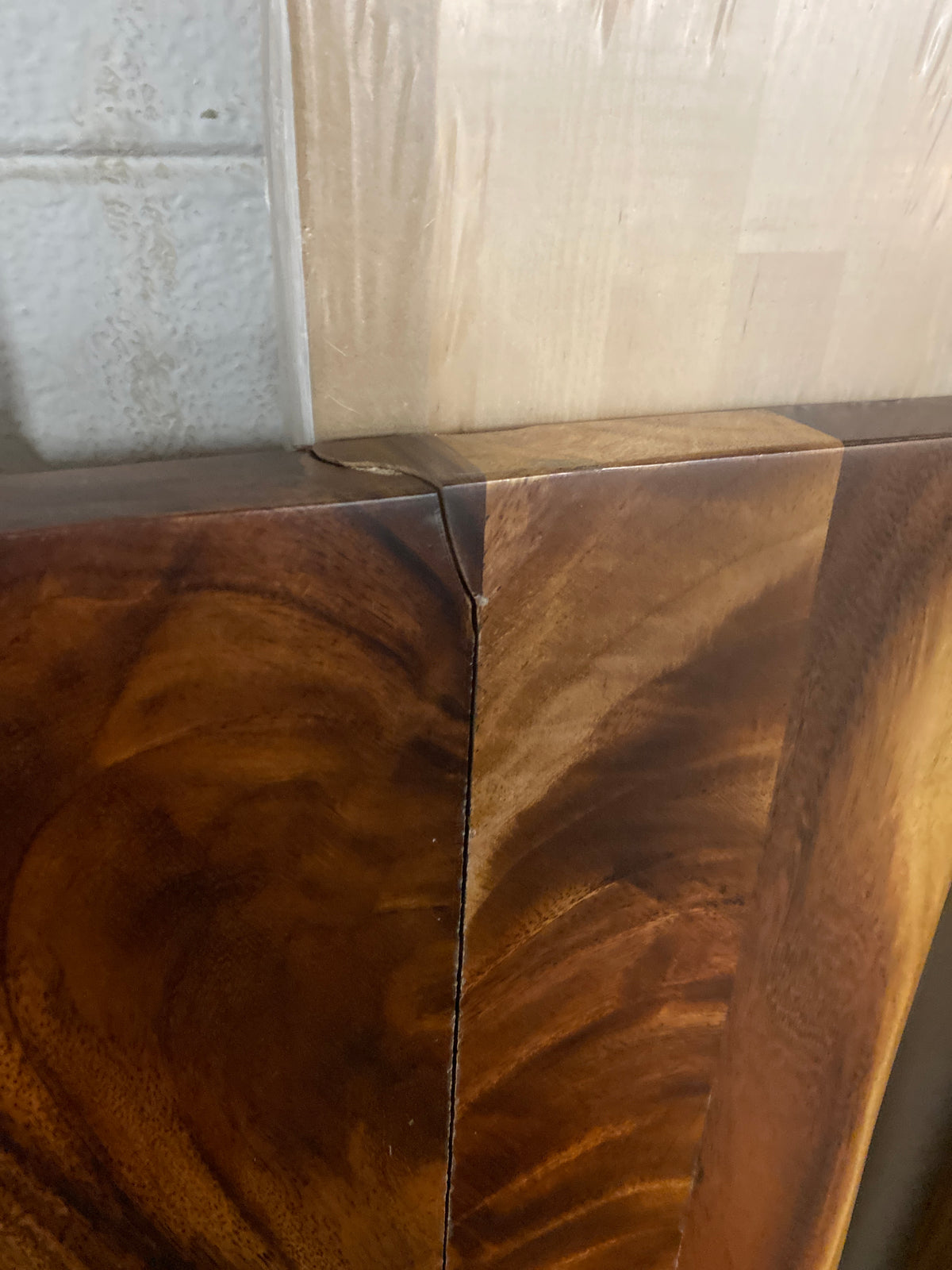 8 ft. L x 25 in. D Finished Saman Solid Wood Butcher Block Countertop With Live Edge