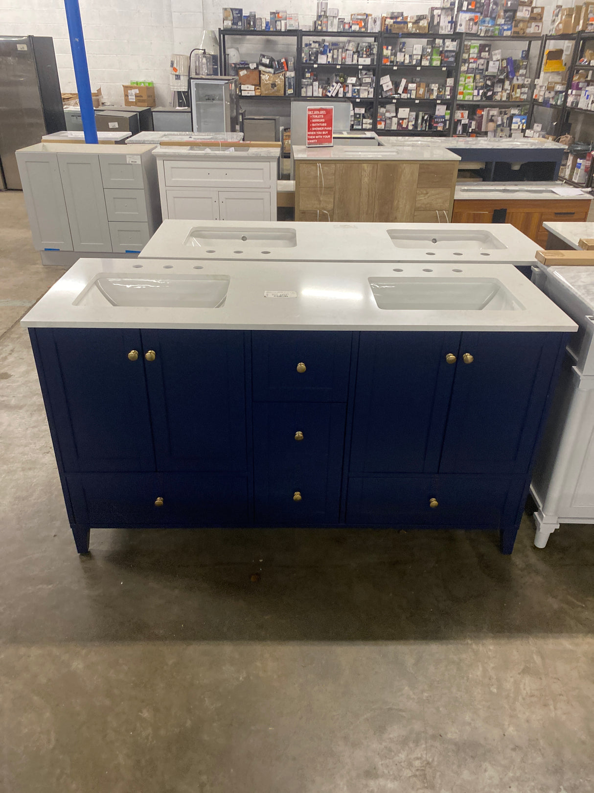 Liberty & Luxe Vanity 60"x22"x34" in Blue