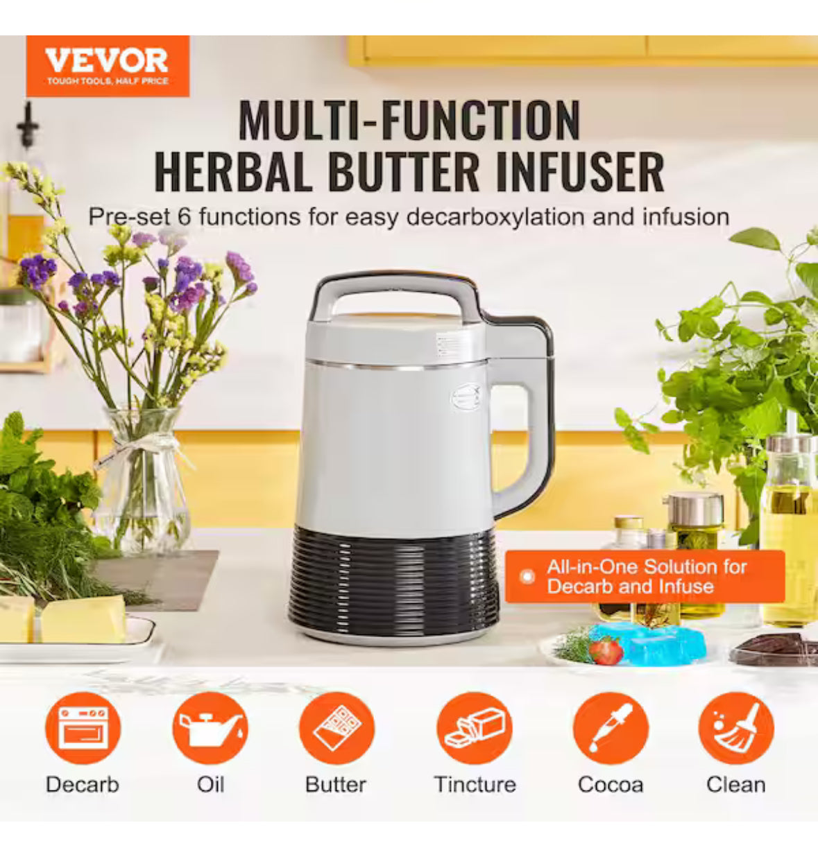 Butter Maker Machine 6-Functions Herbal Infuser, Magic Butter Machine and Oil Infusion Machine