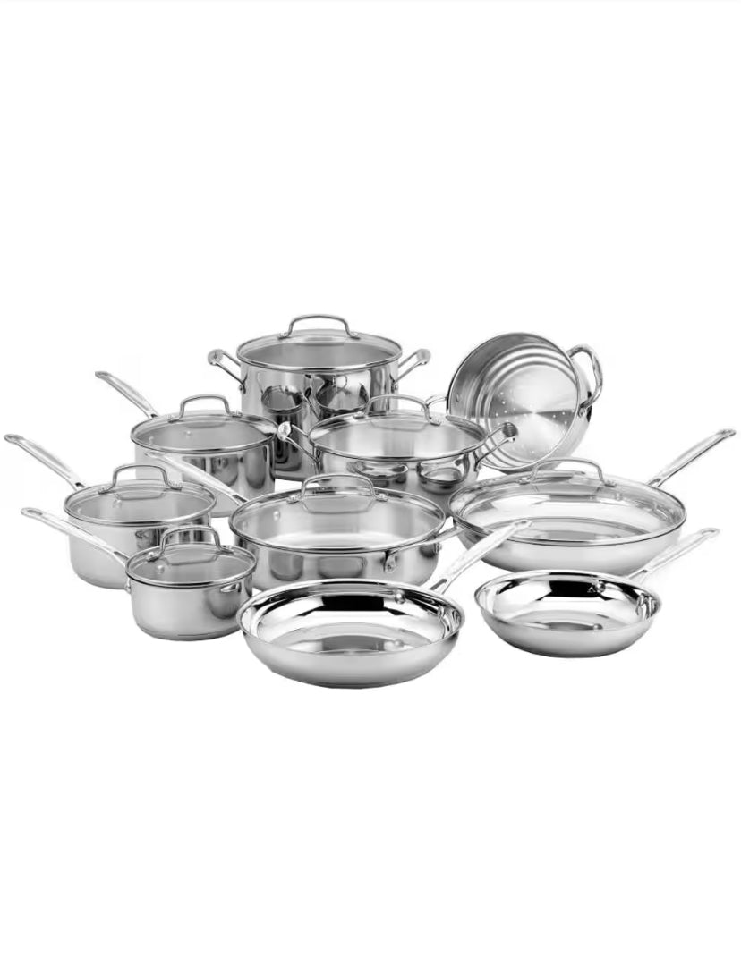 Chef's Classic 17-Piece Stainless Steel Cookware Set