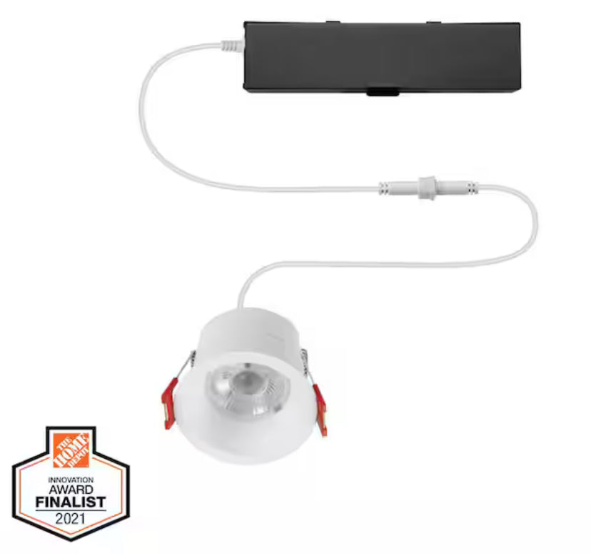 Trimless Integrated LED 4 in Round Canless Recessed Light for Kitchen Bathroom Livingroom, White Soft White