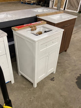 Load image into Gallery viewer, Hanna 24 in. W x 19 in. D x 34.5 in. H Single Sink Bath Vanity in White with White Engineered Stone Top
