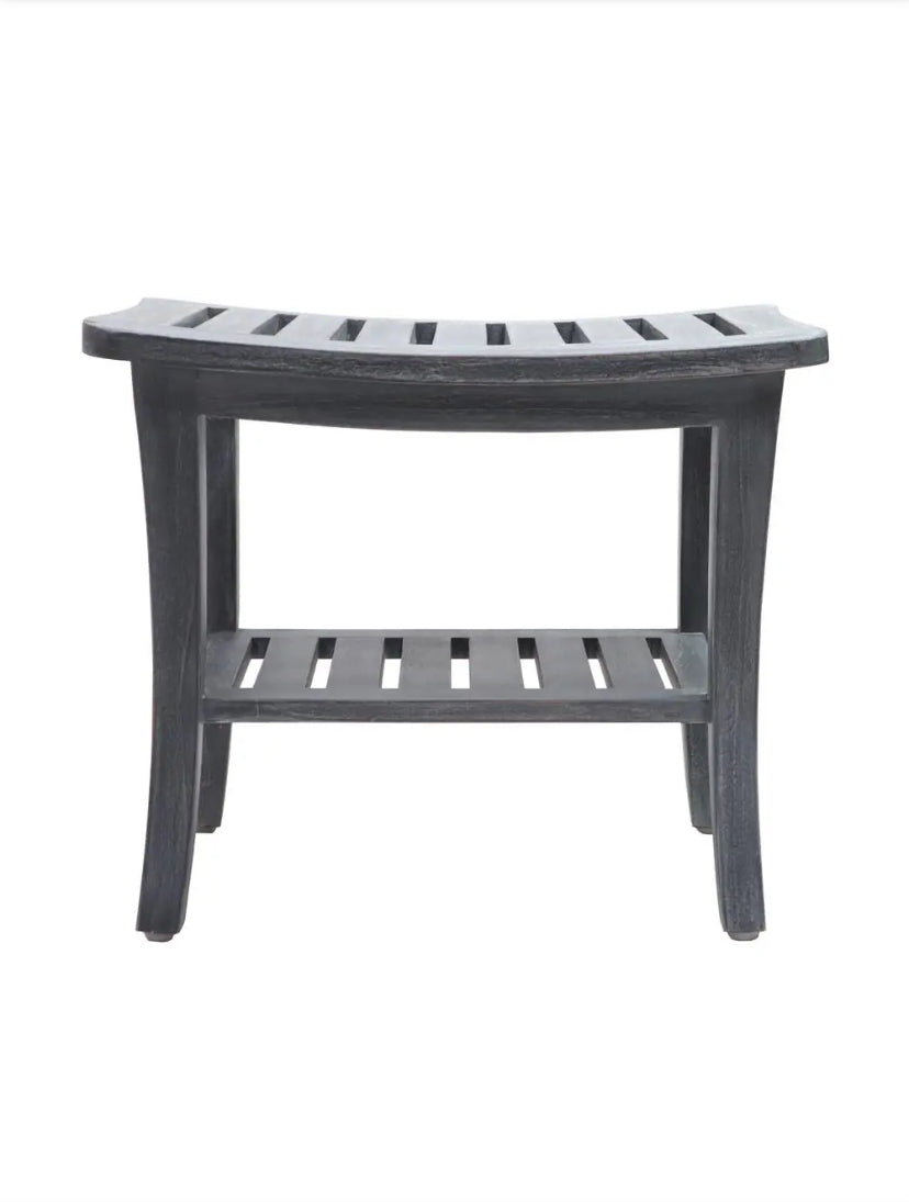 17.5 in. x 20 in. x 13.5 in. Weathered Gray Genuine Teak Bench