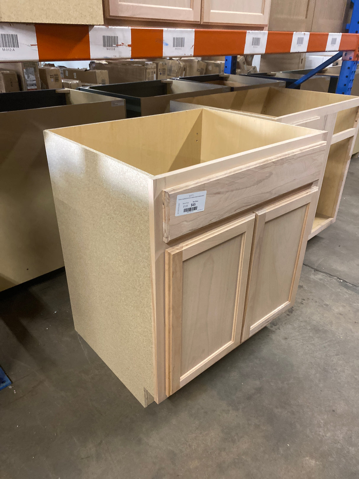 Hampton Assembled 30x34.5x24 in. Sink Base Cabinet in Unfinished Beech
