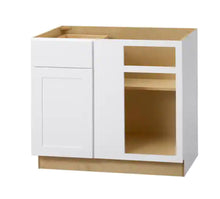 Load image into Gallery viewer, Avondale Shaker Alpine White Ready to Assemble Plywood 36 in Blind Corner Base Cabinet (36 in x 24 in D x 34.5 in H)
