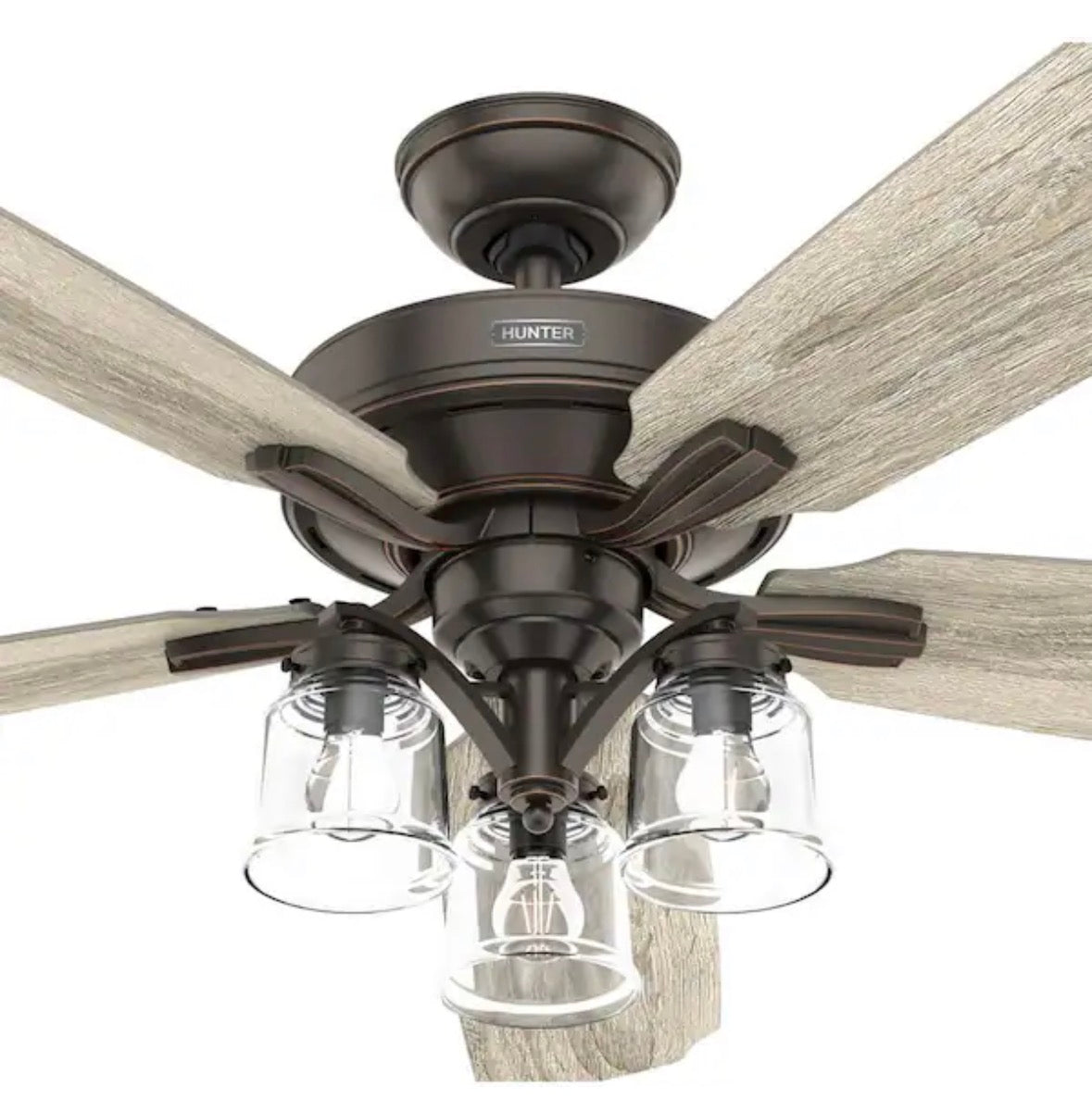 Newbury 60 in. Onyx Bengal Ceiling Fan with LED Light Kit and Remote