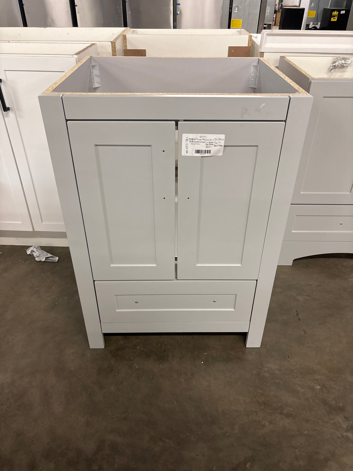 Craye 24 in. W x 22 in. D x 34 in. H Bath Vanity Cabinet without Top in Pearl Gray