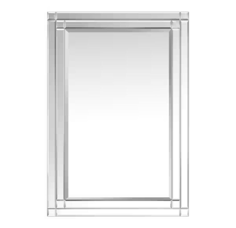 Medium Rectangle Beveled Glass Classic Mirror (36 in. H x 24 in. W)