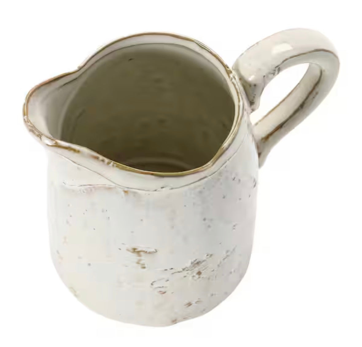 28 fl. Oz. White Stoneware Pitcher with Reactive Glaze