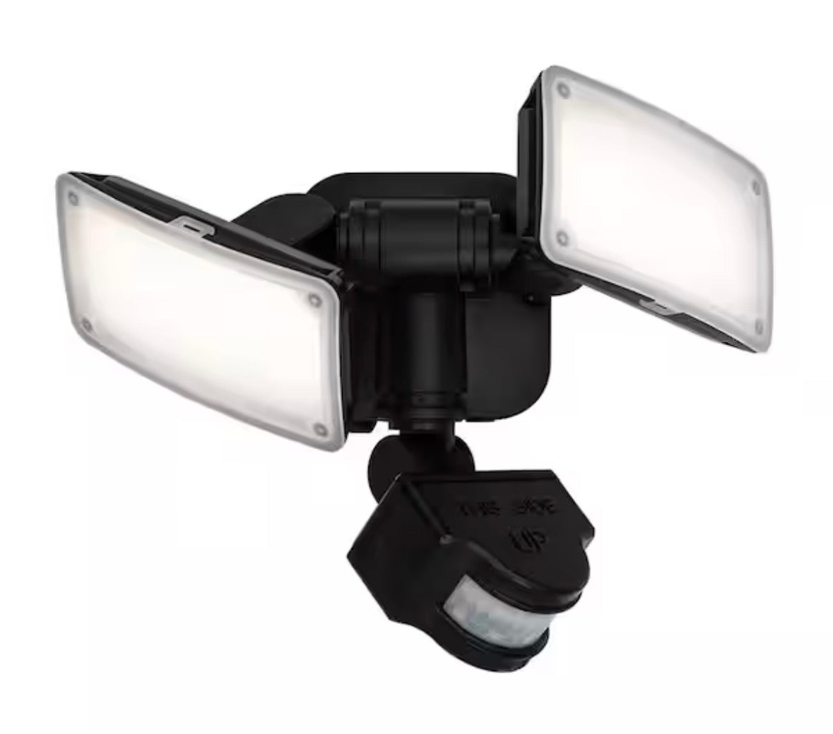 180Black Motion Sensor Solar Powered Outdoor 2-Head LED Security Flood Light 1000 Lumens