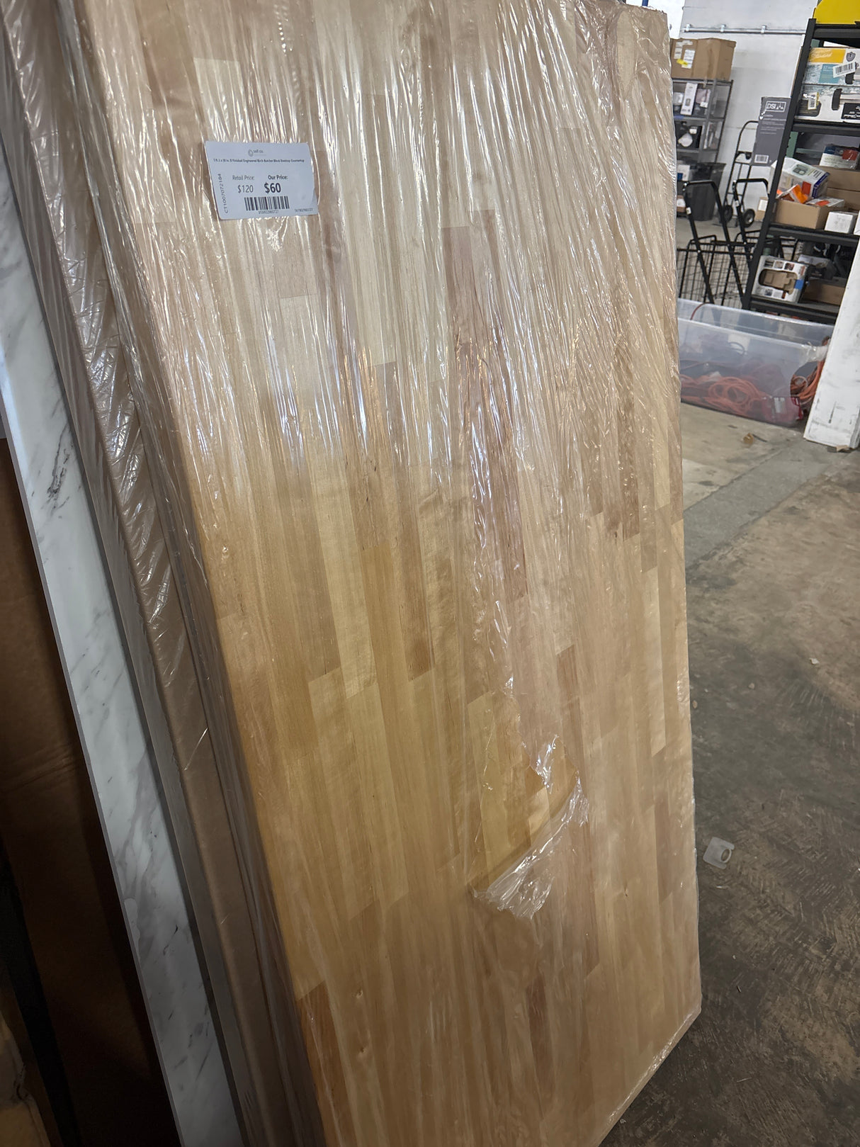 5 ft. L x 30 in. D Finished Engineered Birch Butcher Block Desktop Countertop