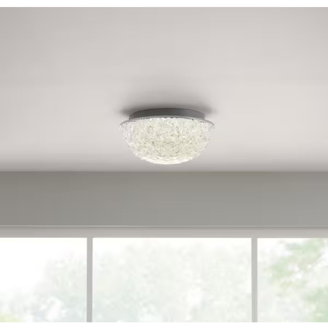 Ellis Place 12.25 in. Chrome LED Round Flush Mount, Modern Ceiling Light