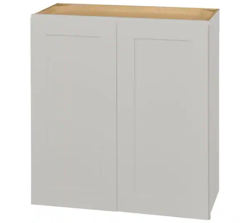 Avondale 27 in. W x 12 in. D x 30 in. H Ready to Assemble Plywood Shaker Wall Kitchen Cabinet in Dove Gray