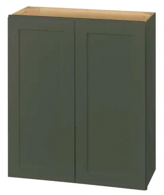 Avondale 30 in. W x 12 in. D x 36 in. H Ready to Assemble Plywood Shaker Wall Kitchen Cabinet in Fern Green