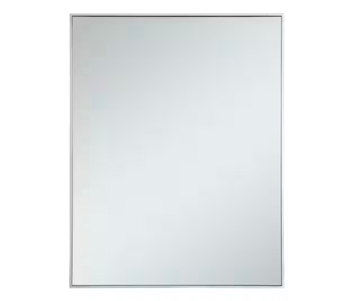 Timeless Home 36 in. W x 48 in. H x Contemporary Metal Framed Rectangle Silver Mirror