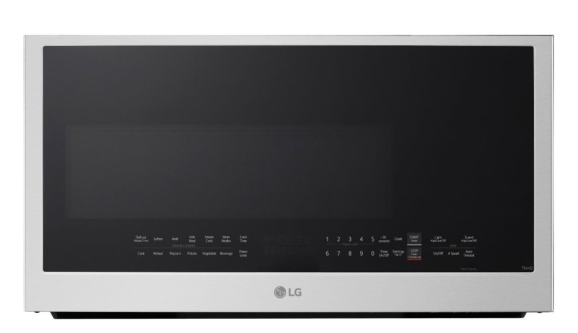 LG Smart 30 in. W 2 cu. ft. Over the Range Microwave with EasyClean 1,050-Watt in PrintProof Stainless Steel( Missing Support Racks and Bolts)