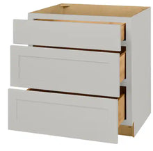 Load image into Gallery viewer, Avondale 30 in. W x 24 in. D x 34.5 in. H Ready to Assemble Plywood Shaker Drawer Base Kitchen Cabinet in Dove Gray
