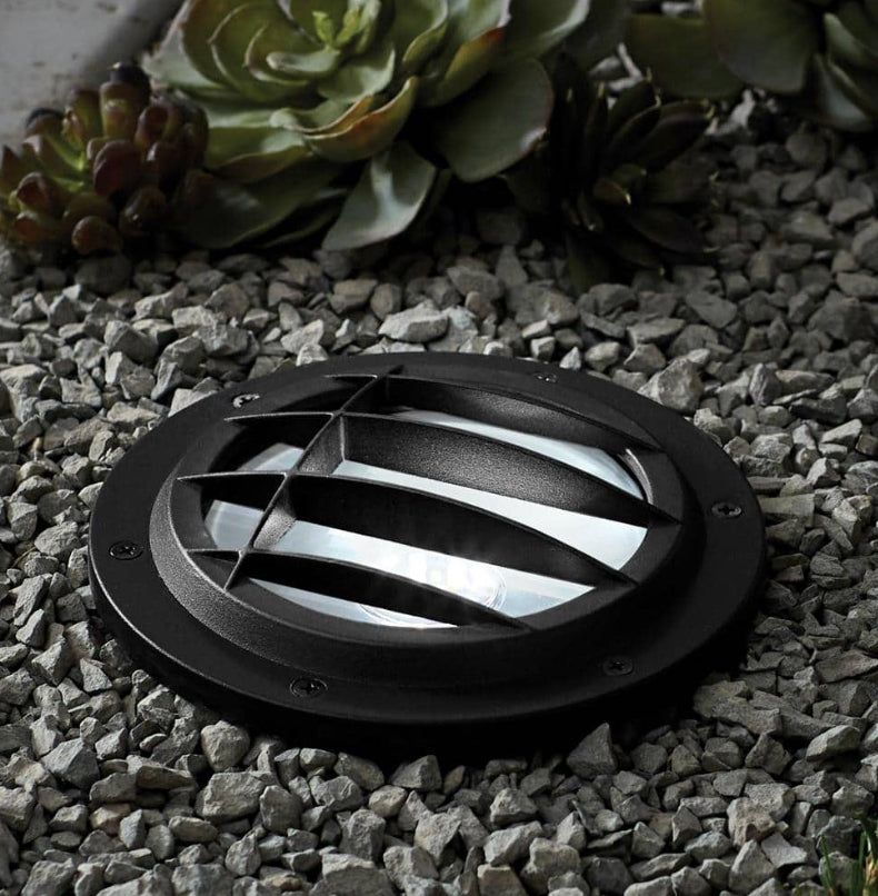 Low Voltage 500 Lumens Black Outdoor Integrated LED In Ground Well Light; Weather/Water/Rust Resistant