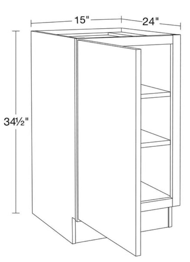 15 in. W x 24 in. D x 34.5 in. H Ready to Assemble Plywood Shaker Base Kitchen Cabinet in Dove Gray