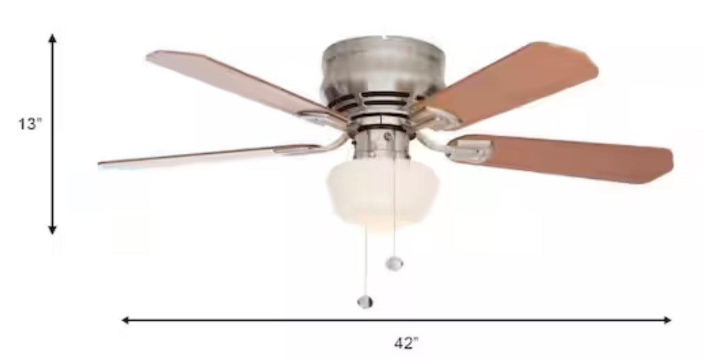 Middleton 42 in. LED Indoor Brushed Nickel Ceiling Fan with Light Kit