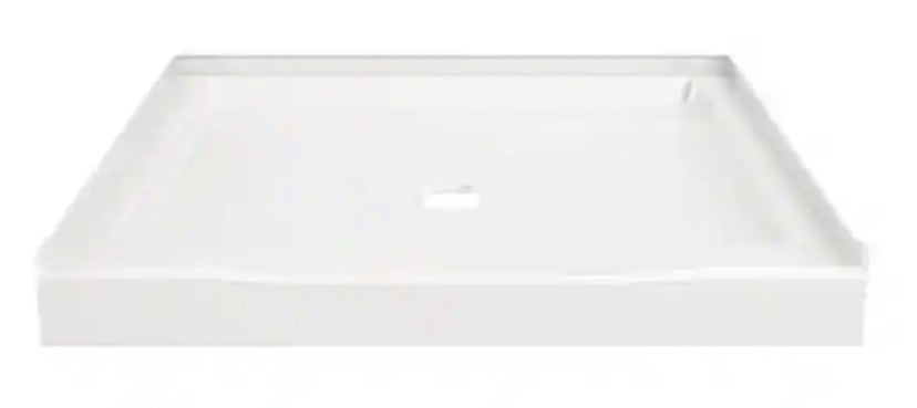 Classic 500 36 in. L x 36 in. W Alcove Shower Pan Base with Center Drain in High Gloss White