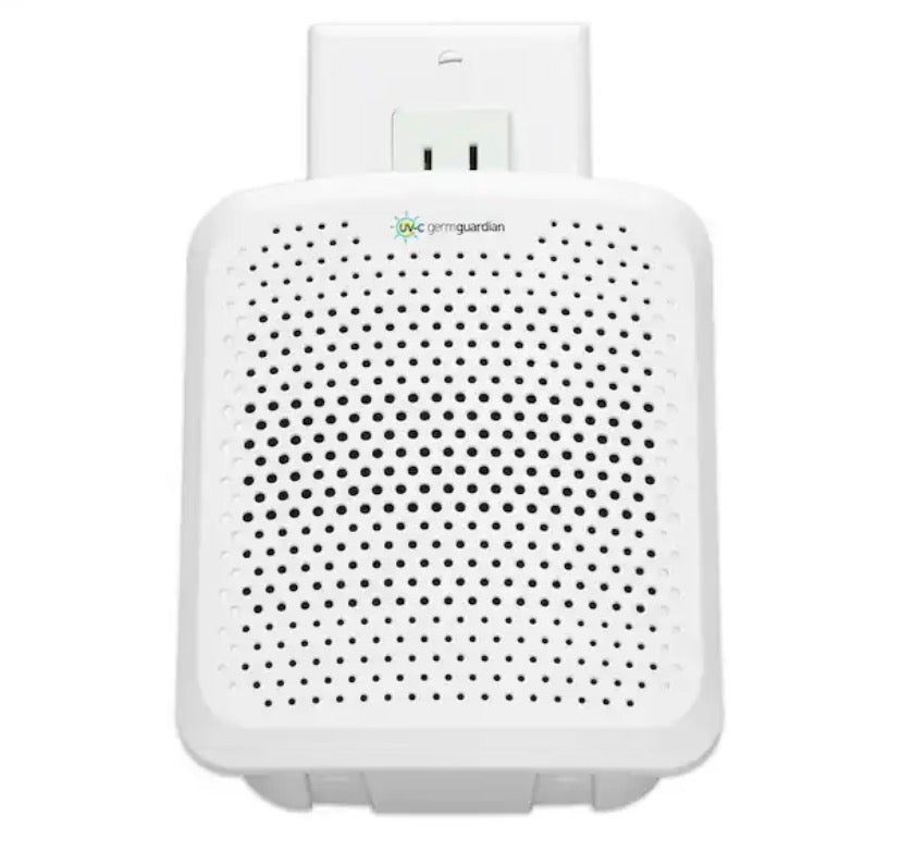 Allergen Filter Pluggable Air Purifier 7 in. White for Home with UV-C, Nightlight, Allergens, Dust, Pollen, Pet Dander