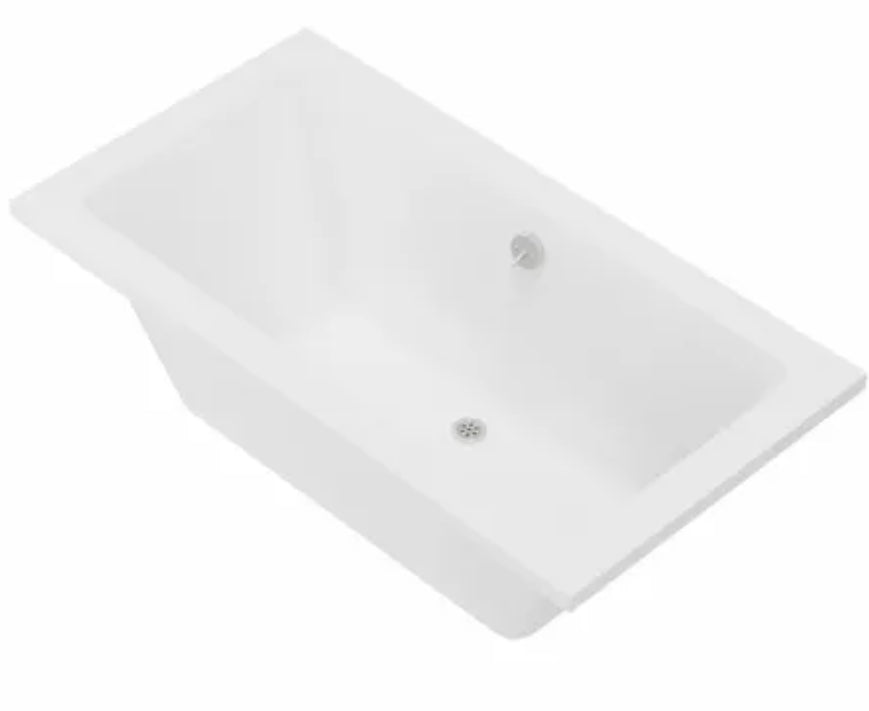 60 in. x 32 in. Rectangular Acrylic Soaking Drop-In Bathtub, with Center Drain in Polished Chrome