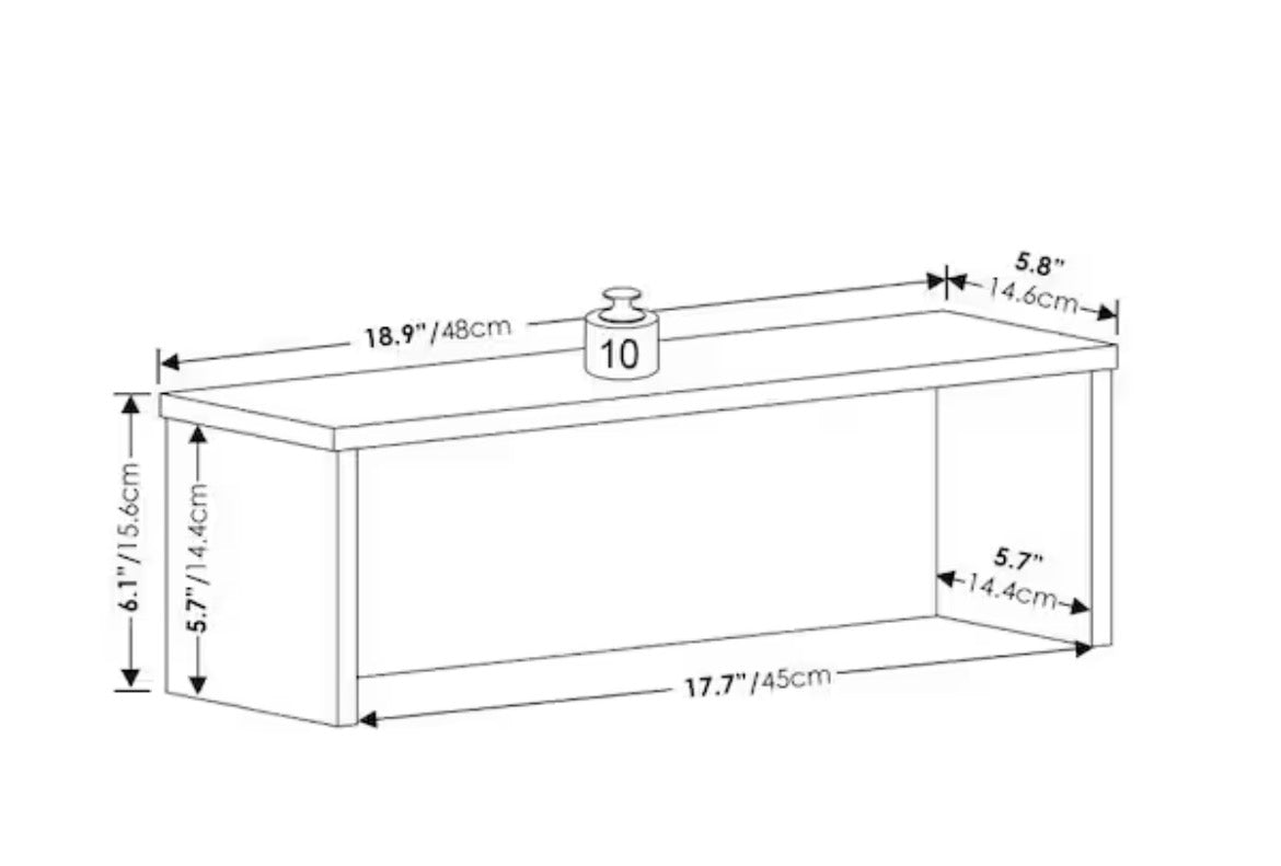 Helena Marble White 18 in. Kitchen Stackable Organizer Shelf (Set of 2)