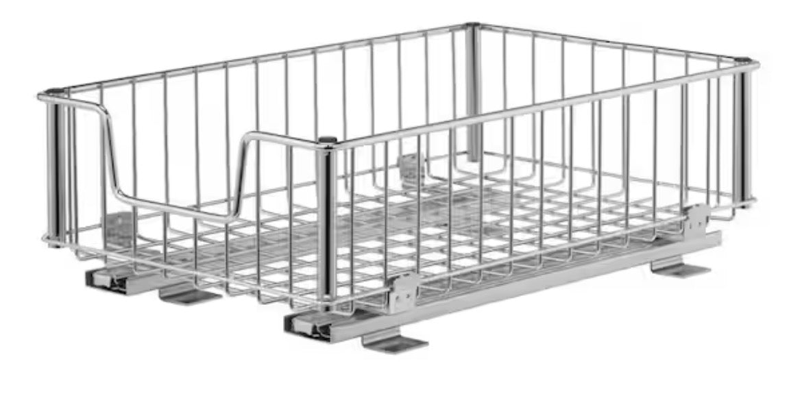 11.5 in. W x 17.75 in. D x 6.25 in. H Chrome Wire in Cabinet Pull-Out Bottom Mount Wire Drawer