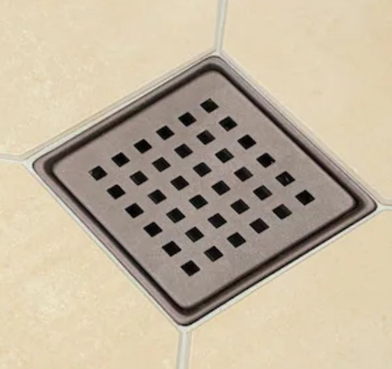 Watershield Shower System 4 in. Bronze Square Grid Drain Grate