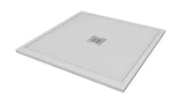 Load image into Gallery viewer, 36 in. L x 36 in. W x 1.125 in. H Solid Composite Stone Shower Pan Base with Center Drain in White Sand
